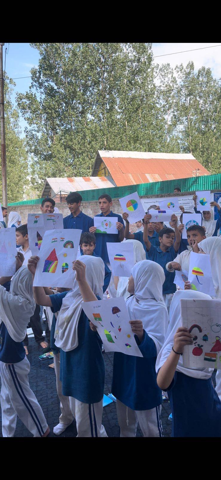 Children taking part in an open art and drawing session
